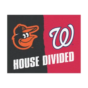 MLB House Divided - Orioles / Nationals House Divided Rug - 34 in. x 42.5 in.