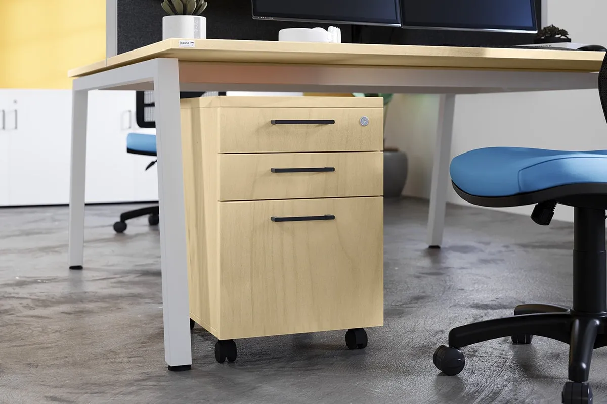 Mobile Pedestal with Lockable Filing Drawers Laminate