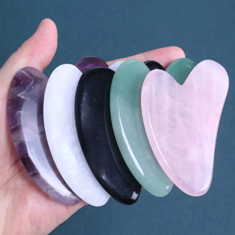 Natural Jade Powder Crystal Gua Sha Board for Face Lifting