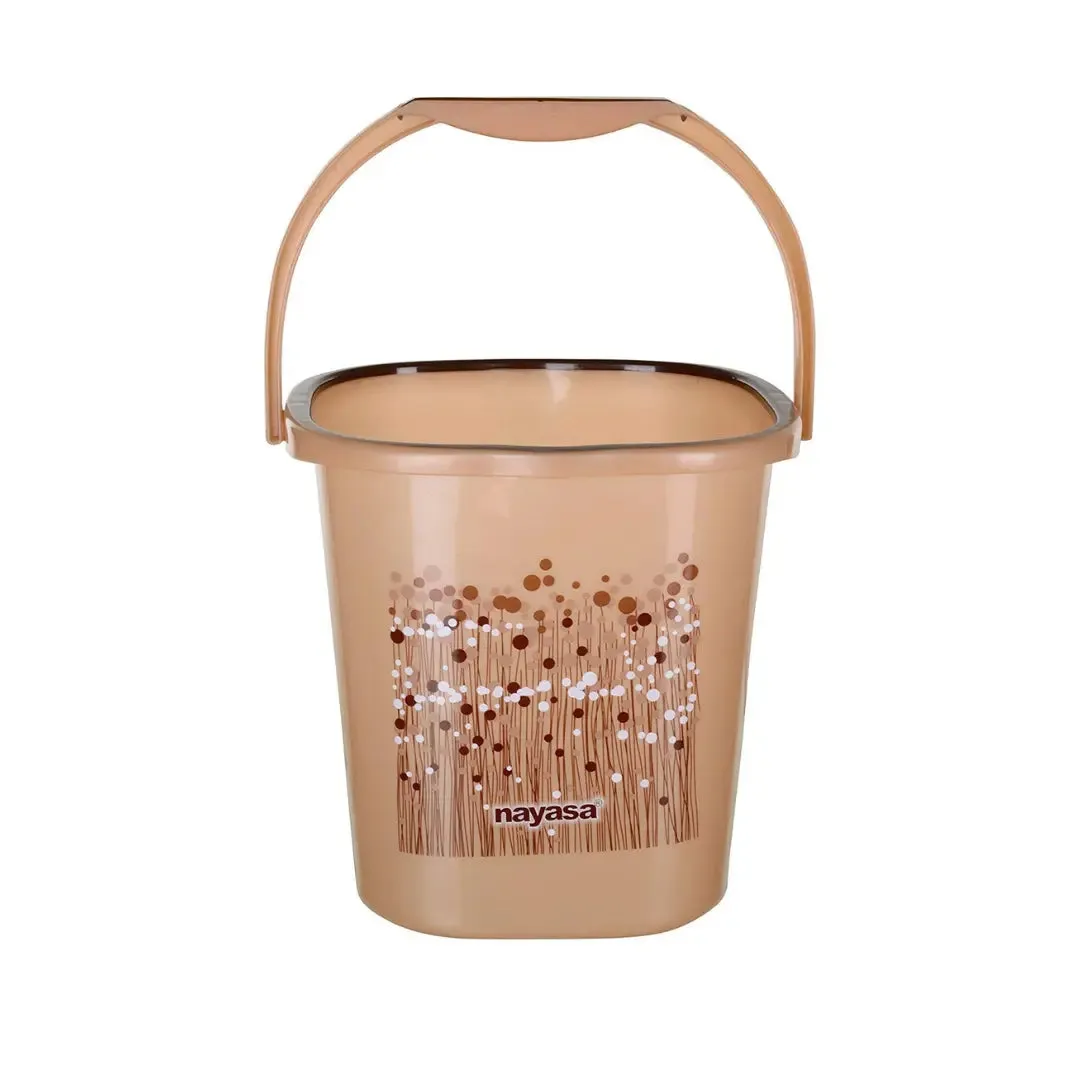 NAYASA Square Funk Plastic Bucket And Mug Set For Bathroom (25 Liter)