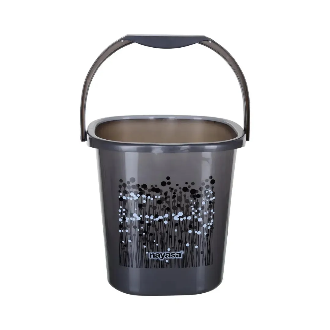 NAYASA Square Funk Plastic Bucket And Mug Set For Bathroom (25 Liter)