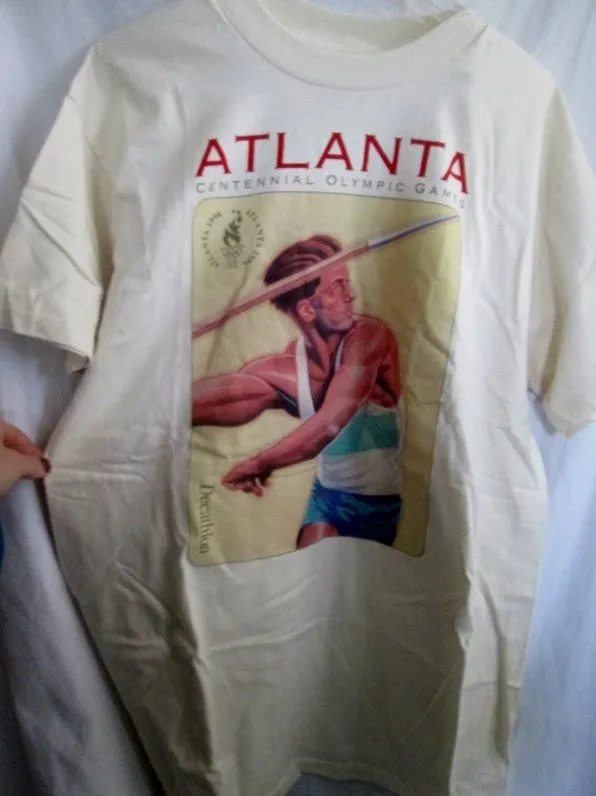 NEW Mens 1996 ATLANTA SUMMER OLYMPICS DECATHLON T-SHIRT Sports L 42-44