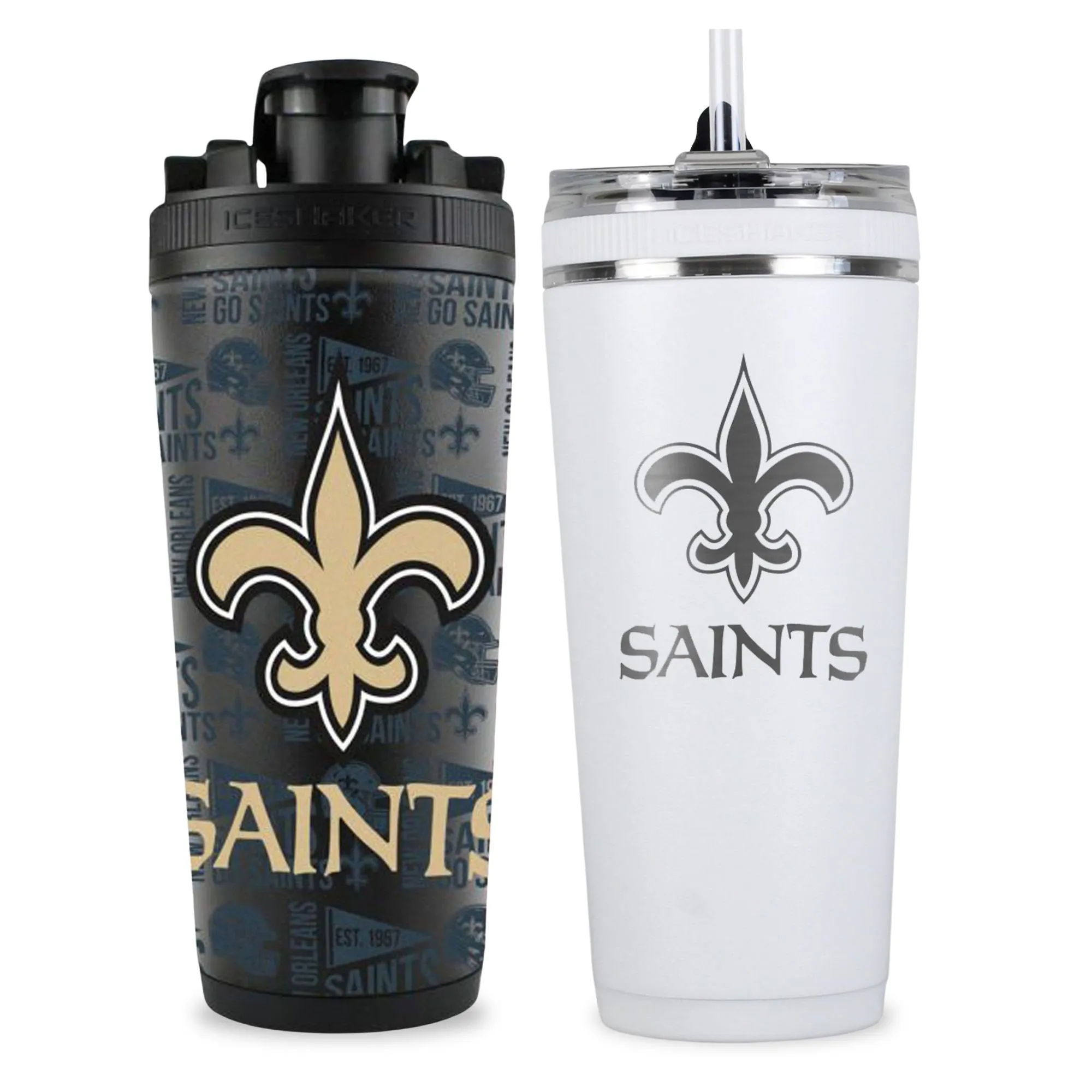 New Orleans Saints 4D Shaker & Flex Bottle Bundle