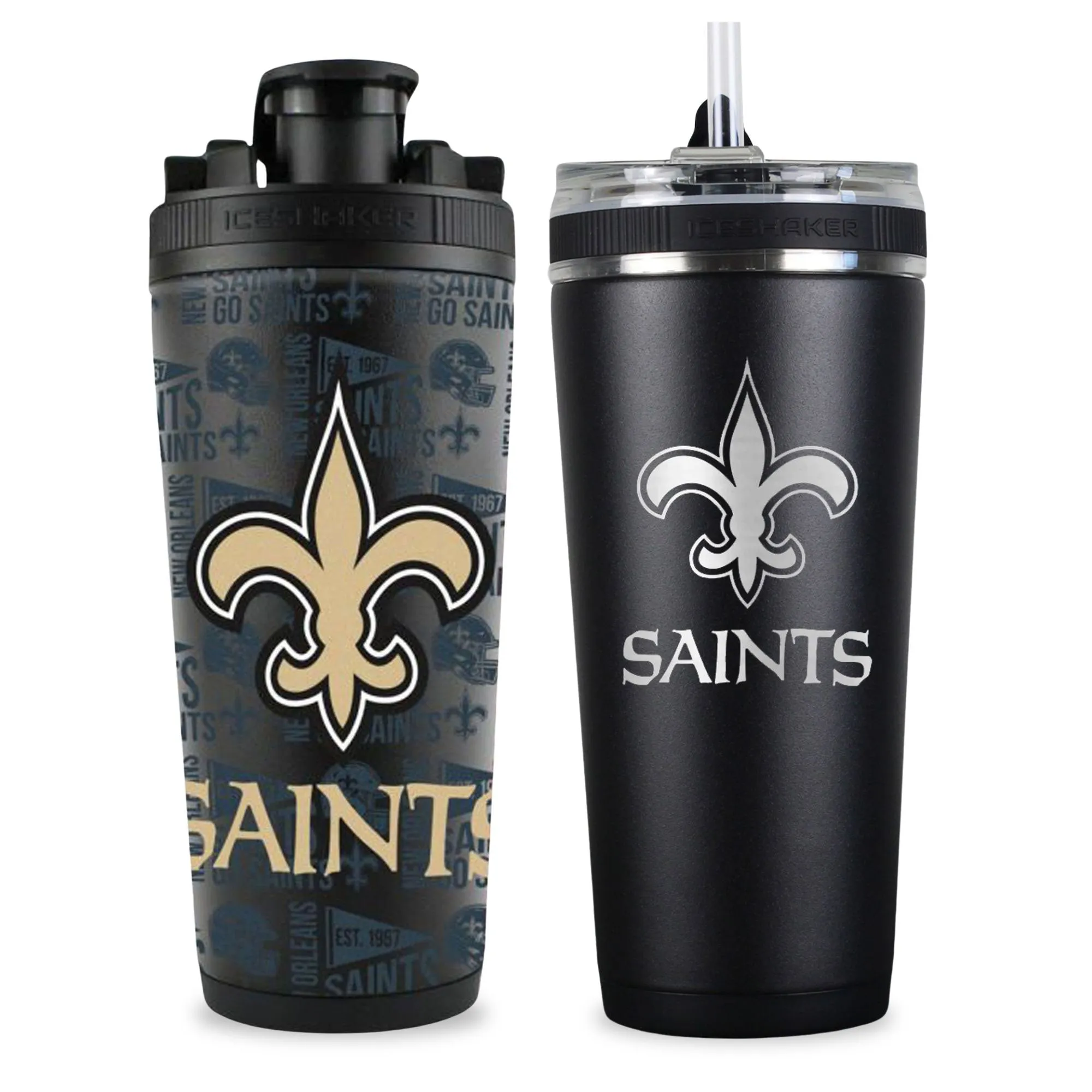 New Orleans Saints 4D Shaker & Flex Bottle Bundle