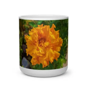 Orange Flower Heart Shape Mug