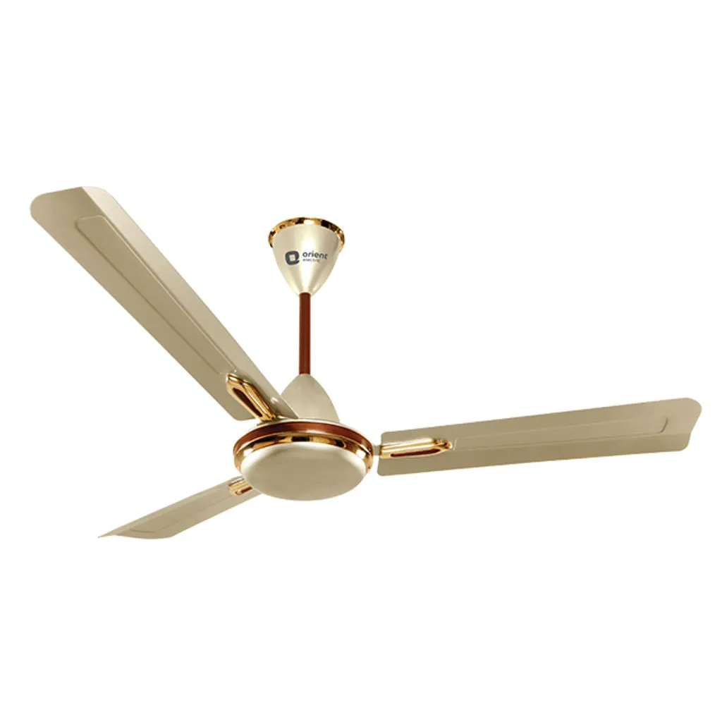 Orient Electric Quasar Ornamental Ceiling Fan 600mm Metalic Ivory Cherry