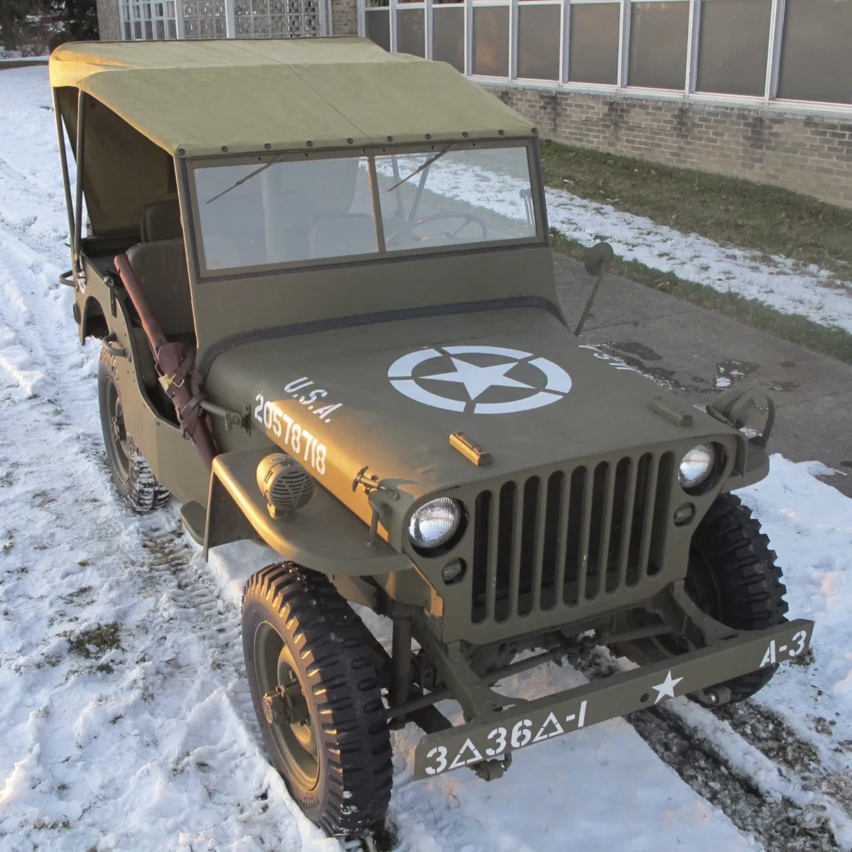 Original U.S. WWII 1943 Ford GPW Jeep with M2 Browning .50 Caliber and Accessories- Fully Restored