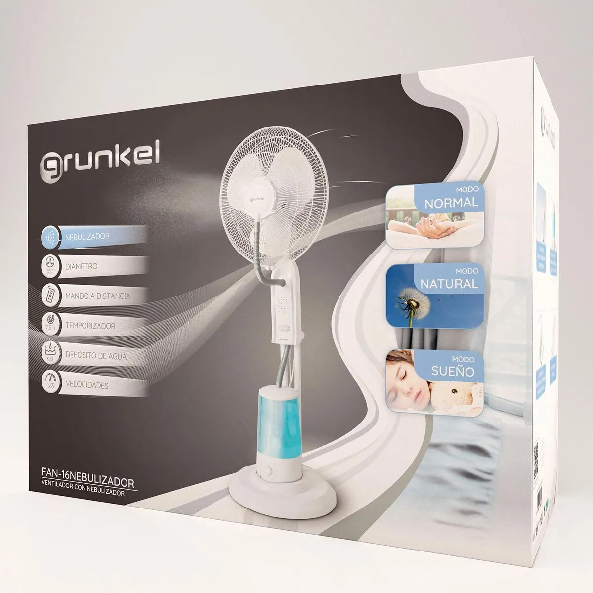 Pedestal Misting Fan Grunkel FAN-16NEBULIZADOR White 75 W