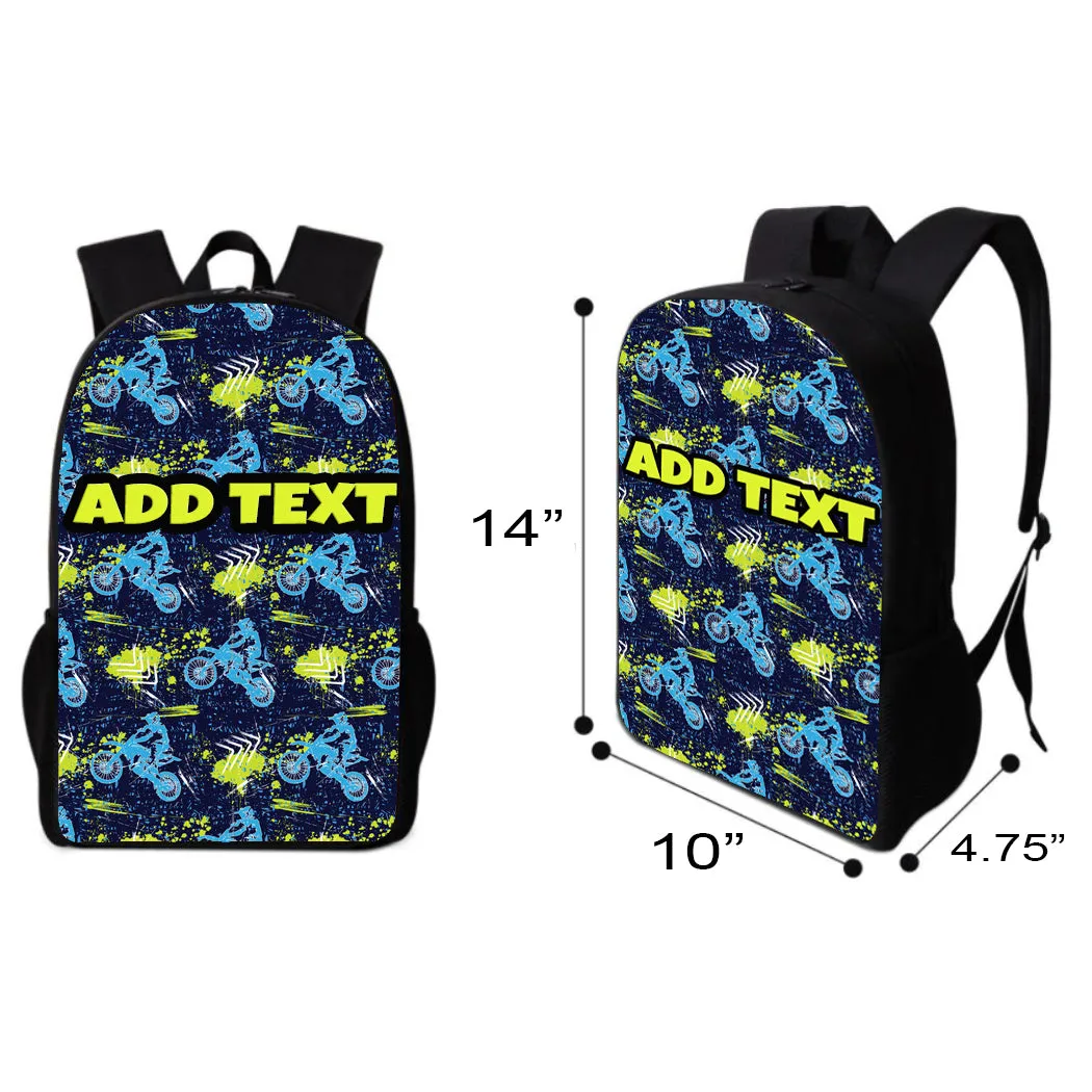 Personalized Backpacks, Lunch Bags, Duffel Bags, or Water Bottles with Full-Color - Motocross