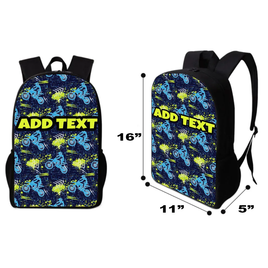 Personalized Backpacks, Lunch Bags, Duffel Bags, or Water Bottles with Full-Color - Motocross