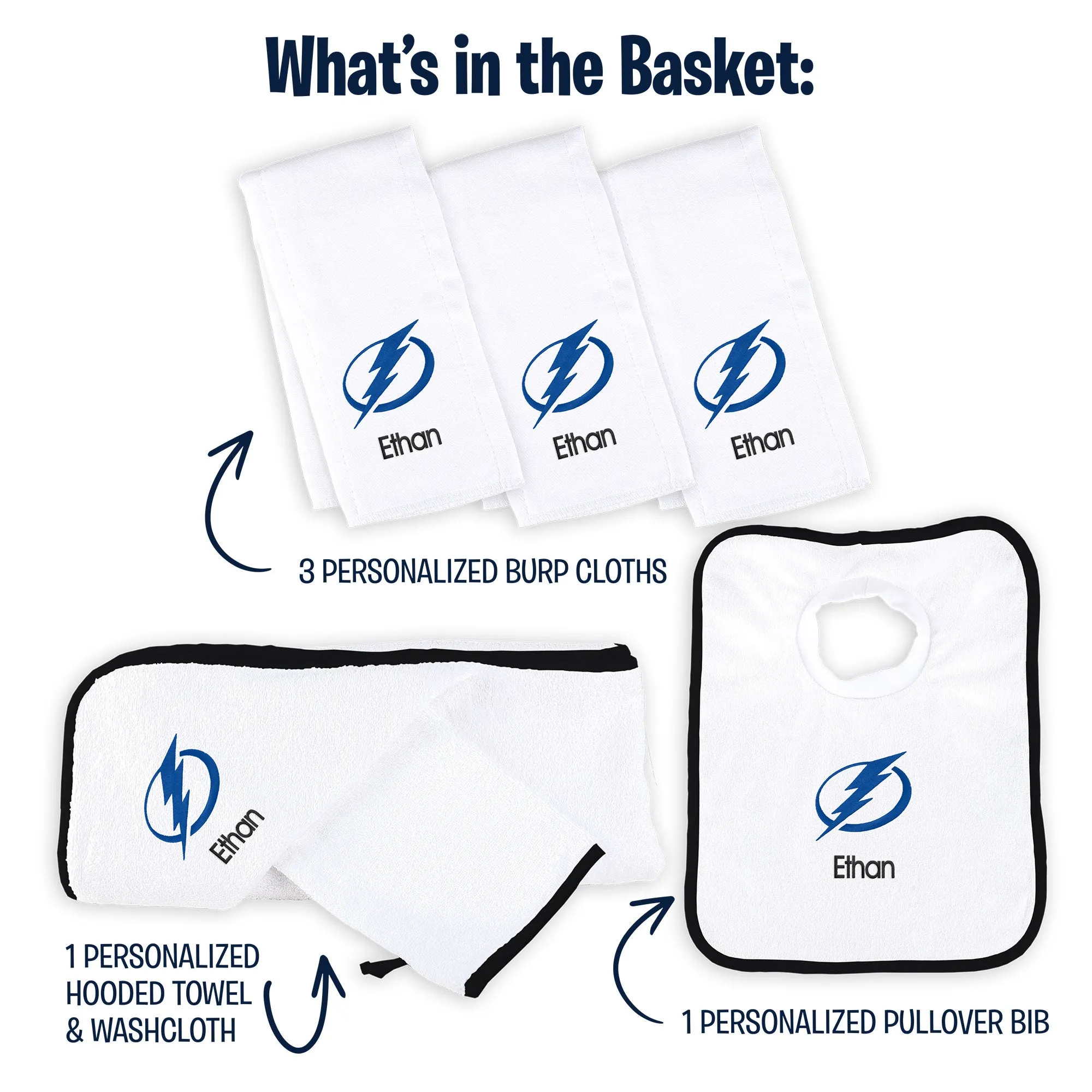 Personalized Tampa Bay Lightning Medium Basket - 6 Items