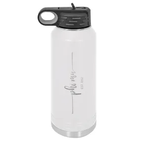 Phi Mu Script 32oz Water Bottle