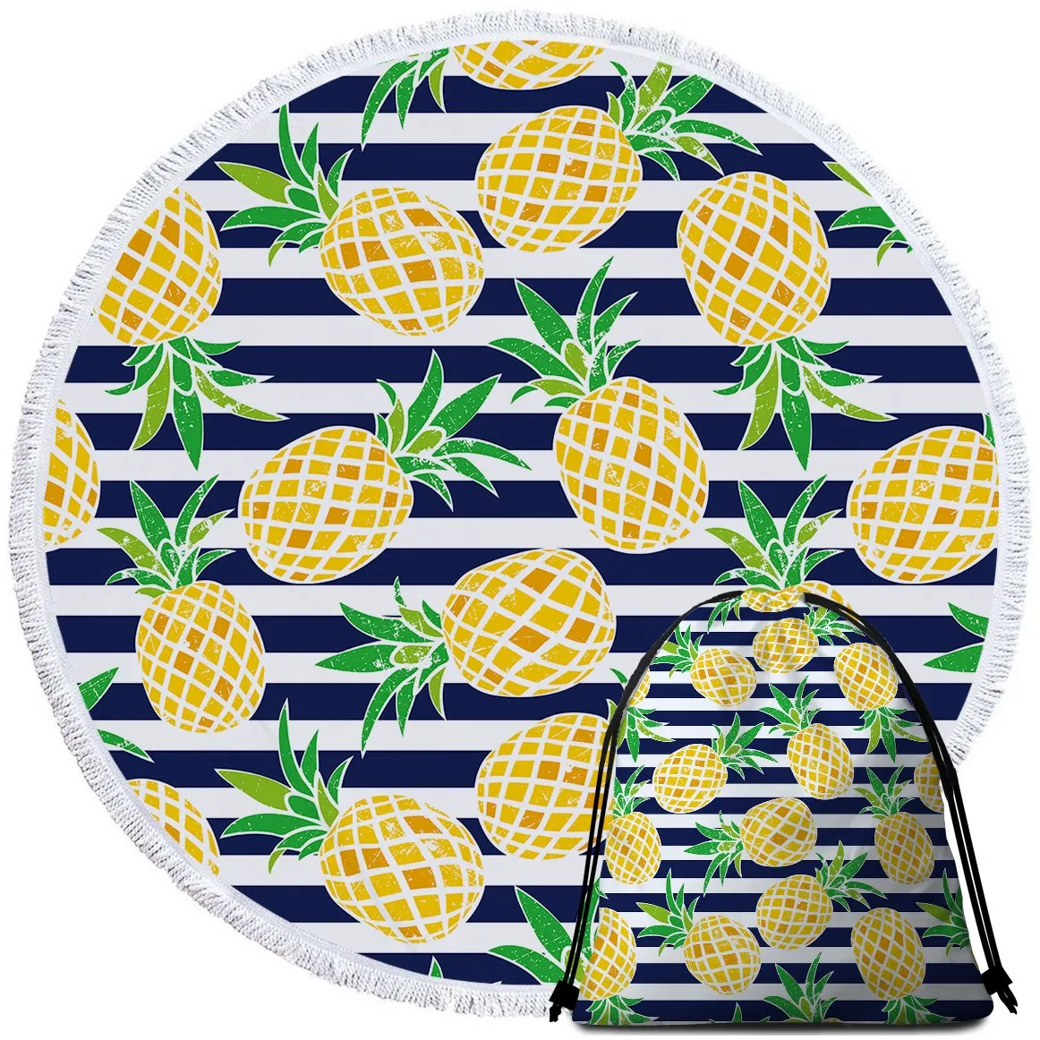 Pina Cabana Round Beach Towel