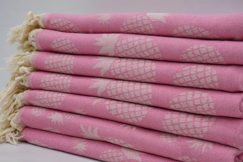 Pineapple Pink 100% Cotton Towel