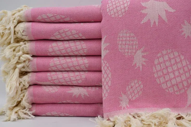 Pineapple Pink 100% Cotton Towel