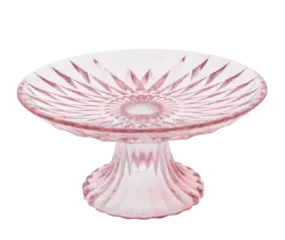 Pink Glass Diamond Cake Stands