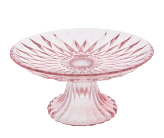 Pink Glass Diamond Cake Stands