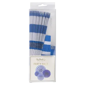 PLFN04 - Blue and White Party Fan Set