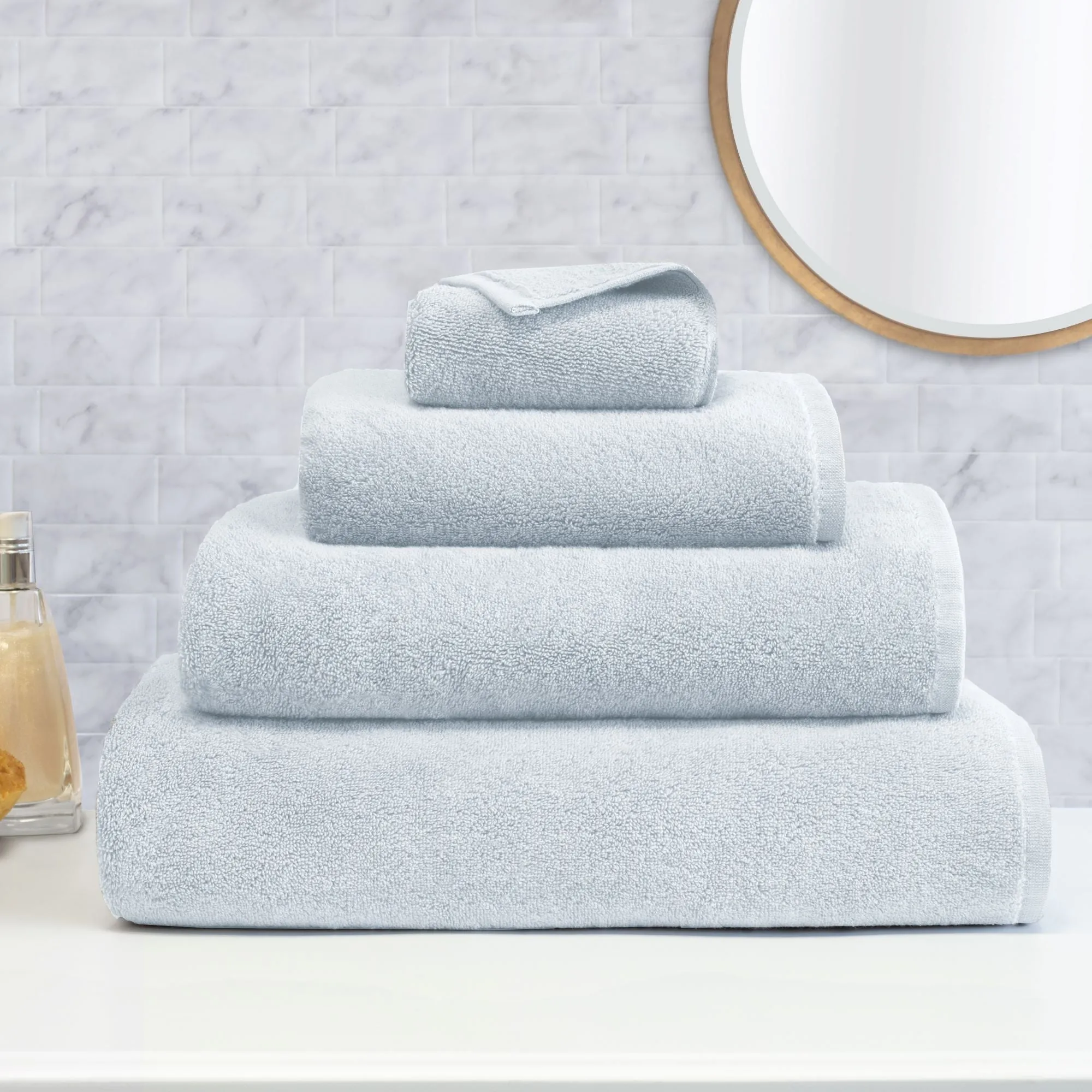 Plush Ice Blue Towel Spa Bundle (2 Wash   2 Hand   4 Bath Towels)