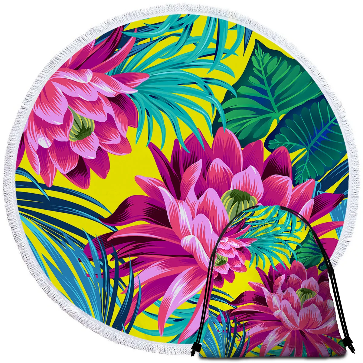 Polyinesian Delight Round Beach towel