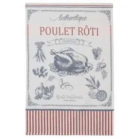 Poulet Roti (Roast Chicken) French Jacquard Dish Towel by Coucke