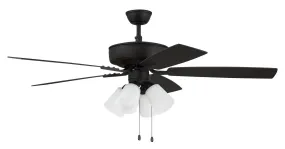 Pro Plus 114 White 4-Light Kit 52" Ceiling Fan in Espresso