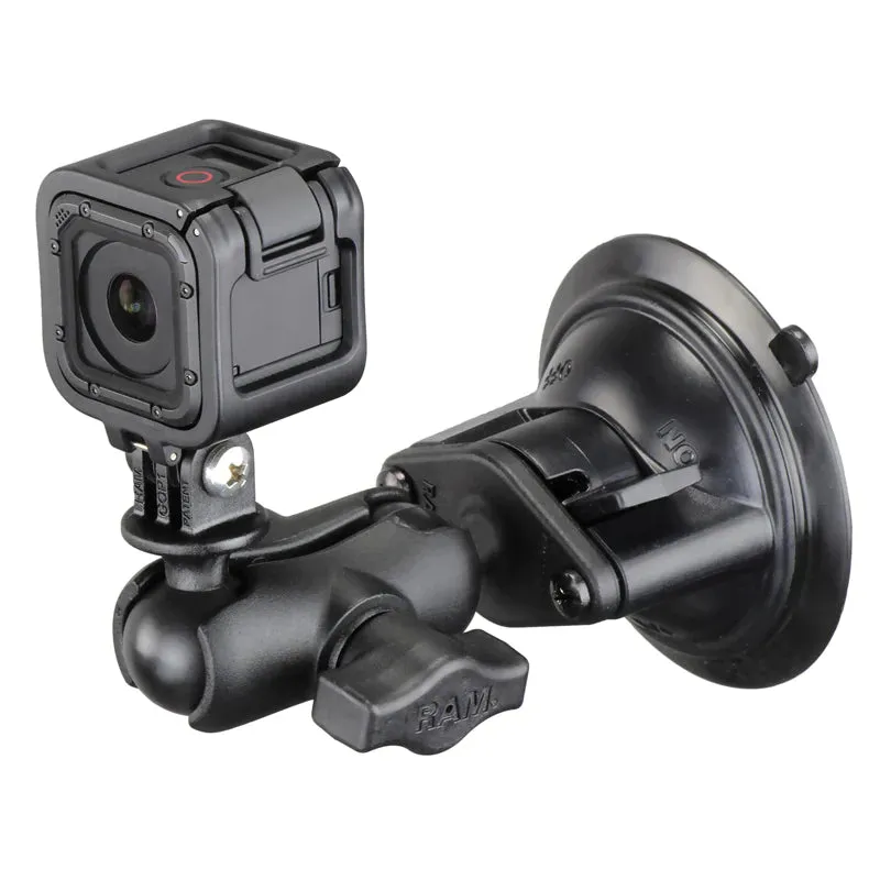 RAM® Twist-Lock™ Suction Cup Mount with Universal Action Camera Adapter (RAM-B-166-A-GOP1U)