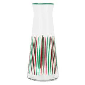 Red & Green Striped Christmas Glass Carafe - 25cm