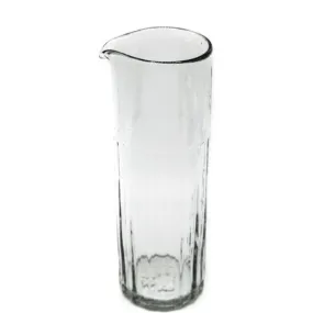 Reed Carafe | Hand Pressed Recycled Glass | Clear