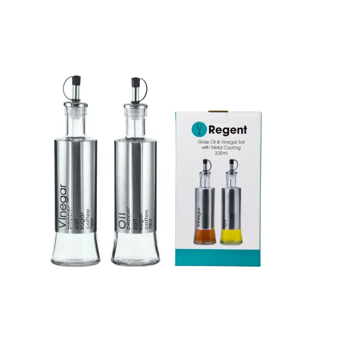 Regent Oil&Vinegar Bottle 300ml Stainless Steel Cover 3pc 65mmDx245mm 27125