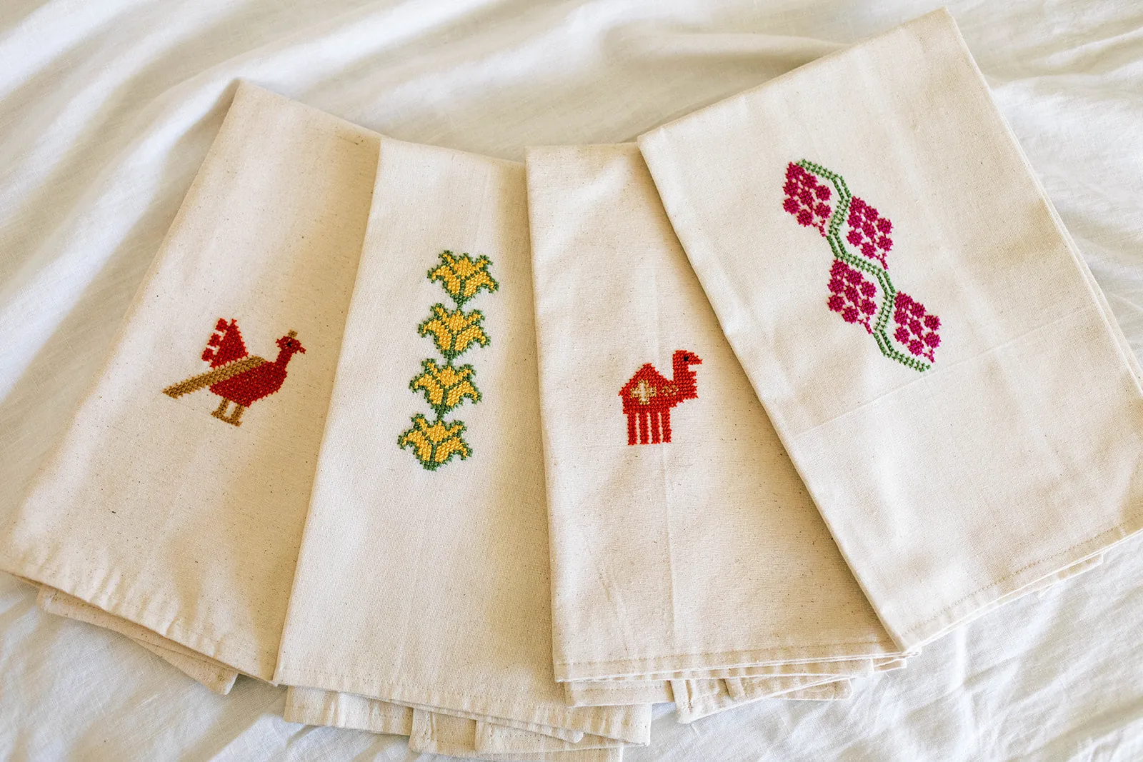 Rooster Tatreez Tea Towel