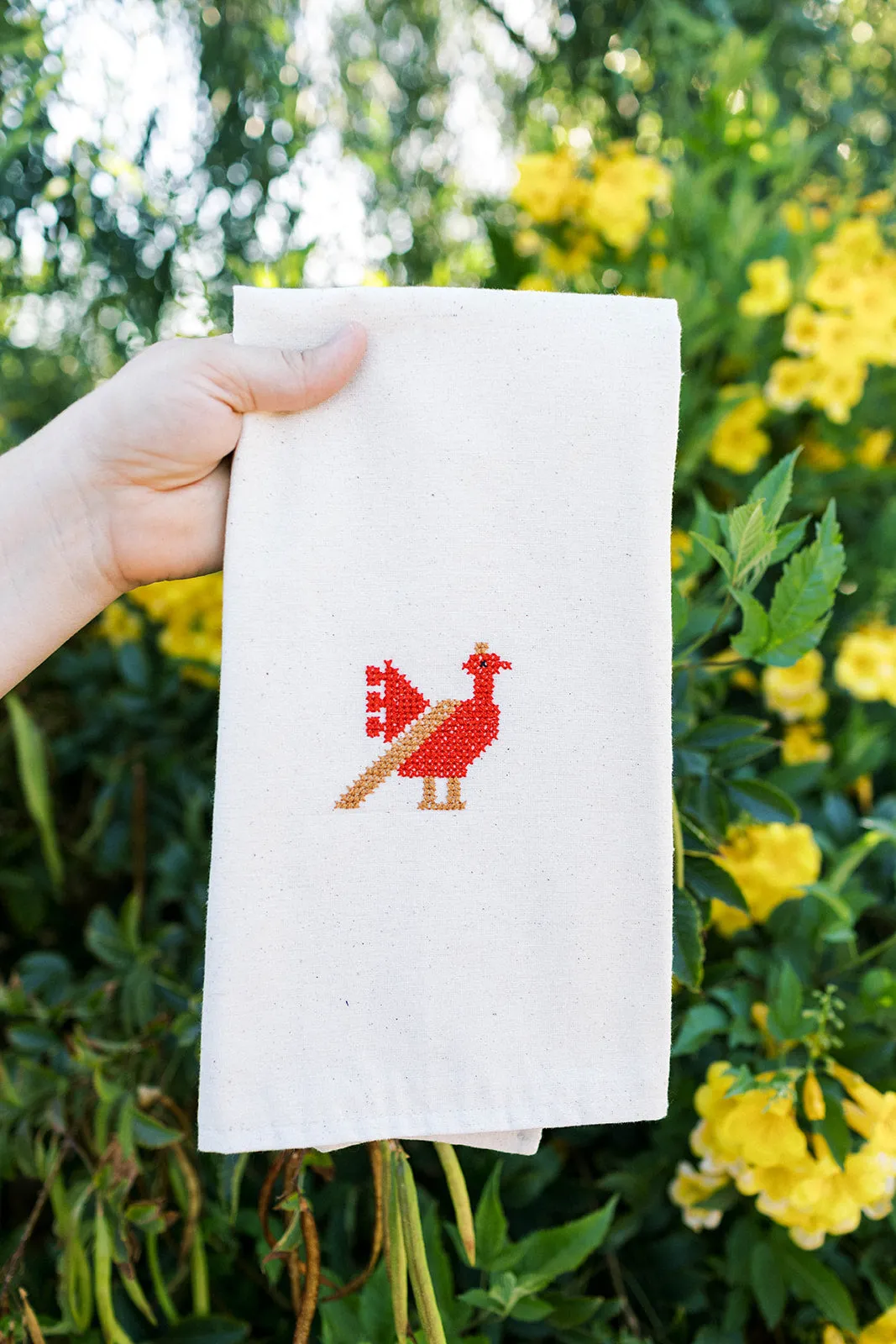 Rooster Tatreez Tea Towel