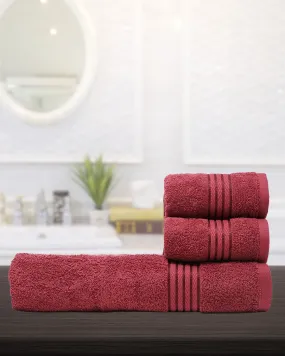 ROUGE BATH TOWELS- 3PCS- ANGIE'S INDIA