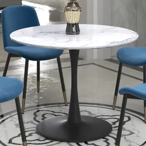 Round Dining Table Zilo 40" Faux Marble Top