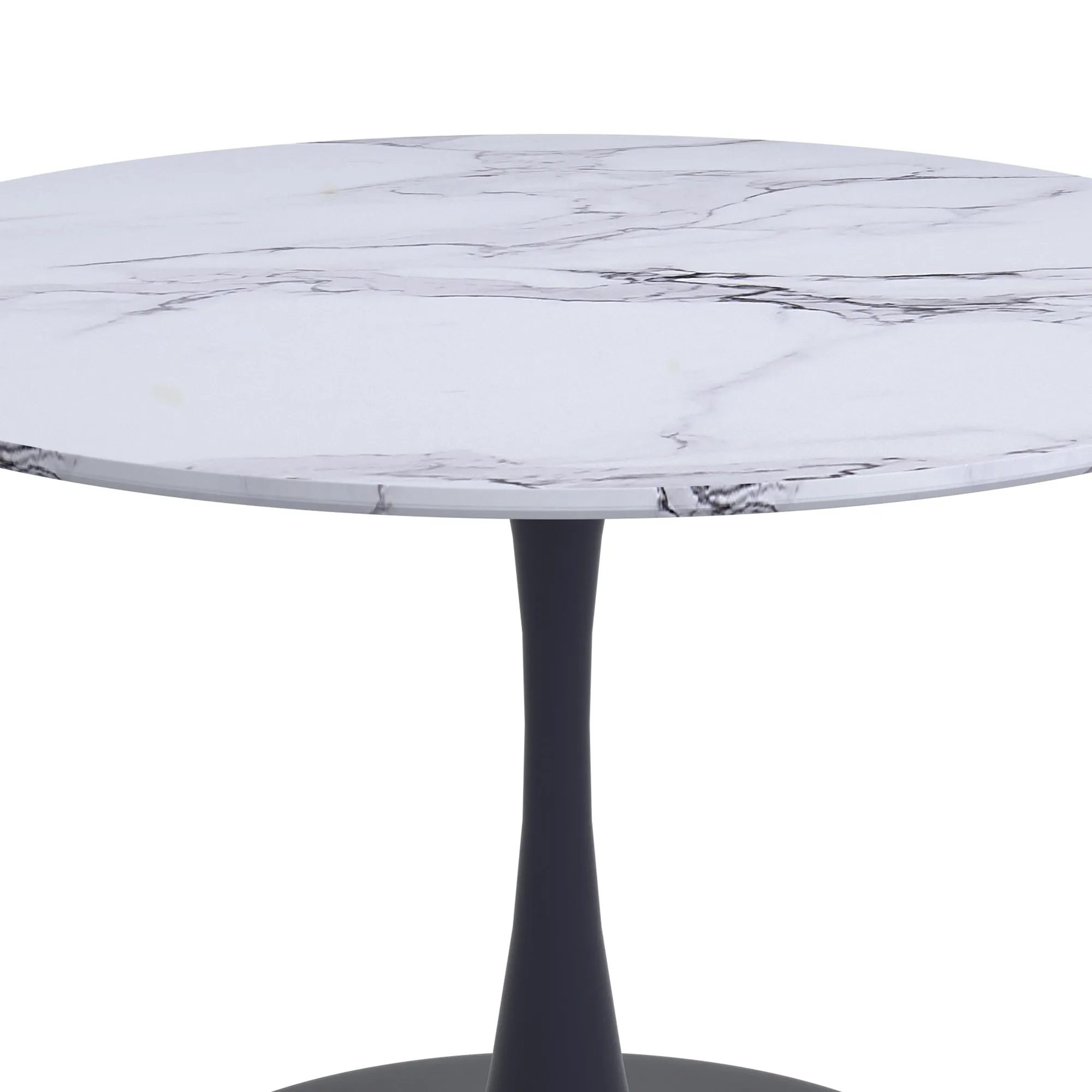 Round Dining Table Zilo 48" Faux Marble Top