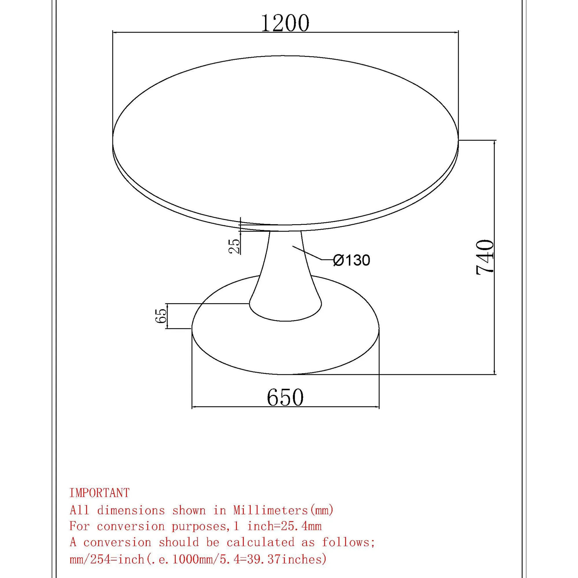 Round Dining Table Zilo 48" Faux Marble Top