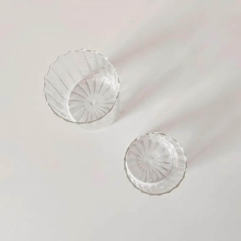 Scalloped Clear Tumbler Glass Cup