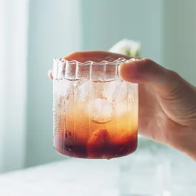 Scalloped Clear Tumbler Glass Cup