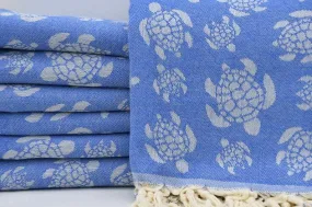 Sea Turtle Blue 100% Cotton Towel