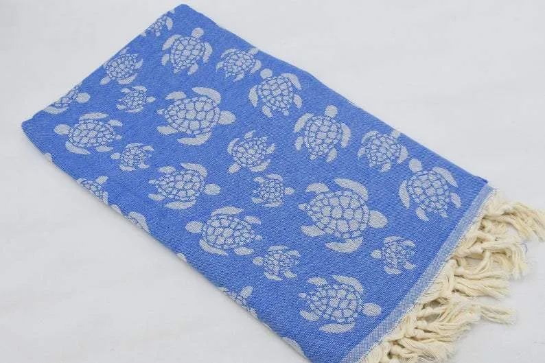 Sea Turtle Blue 100% Cotton Towel