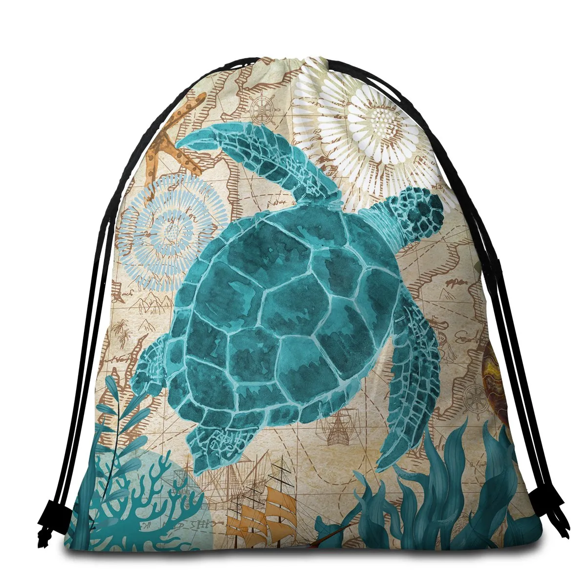 Sea Turtle Love Towel   Backpack