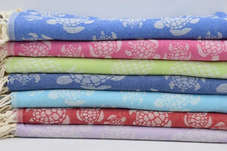 Sea Turtle Pink 100% Cotton Towel