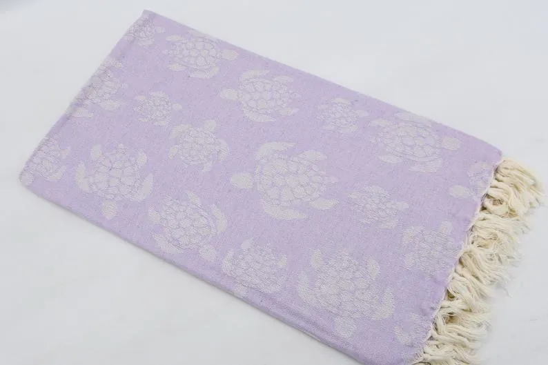 Sea Turtle Purple 100% Cotton Towel