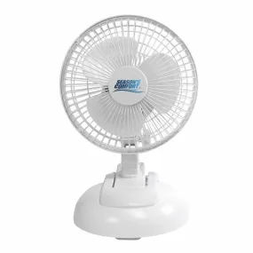 Seasons Comfort 6" Combo Desk & Table Top/Clip On Fan - White