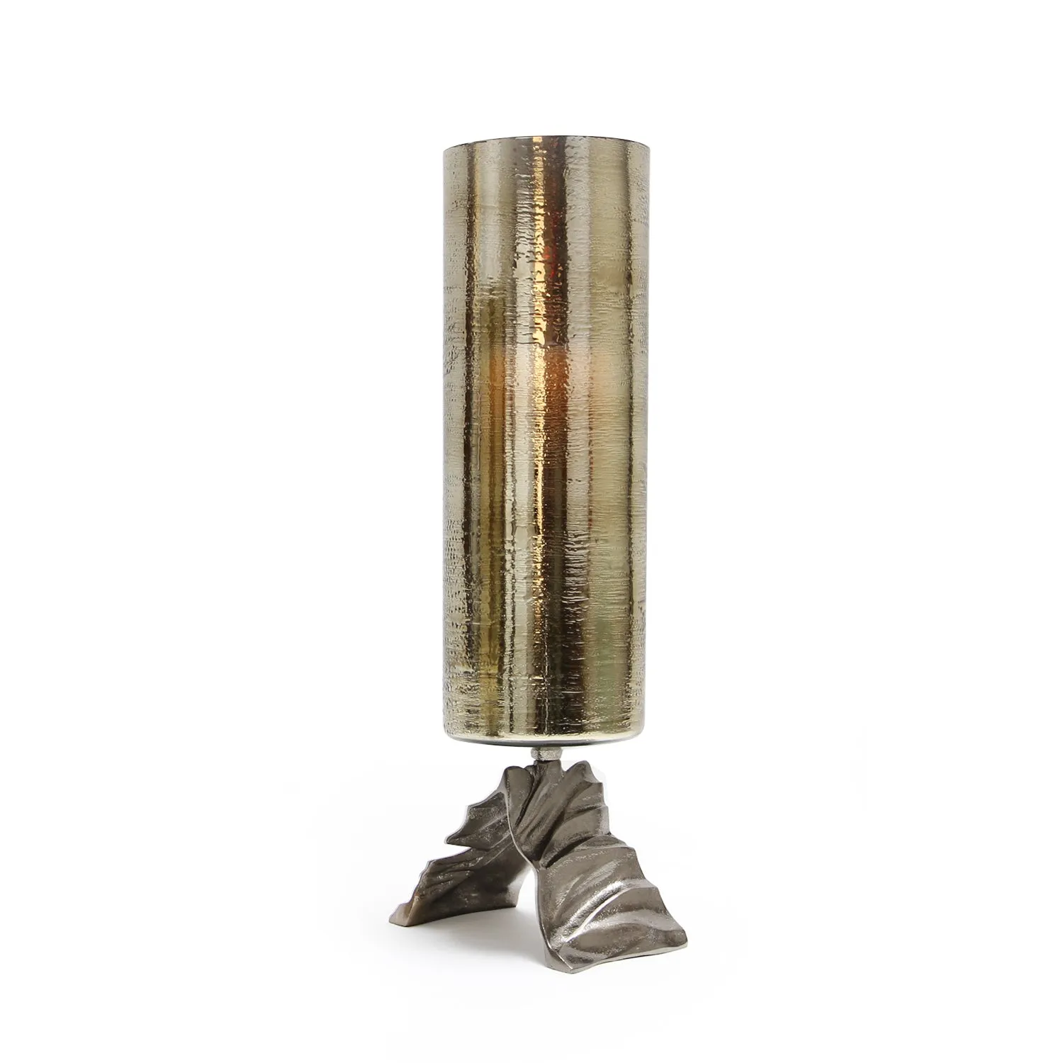 Sepia Aged Brass Glass Candle Holder