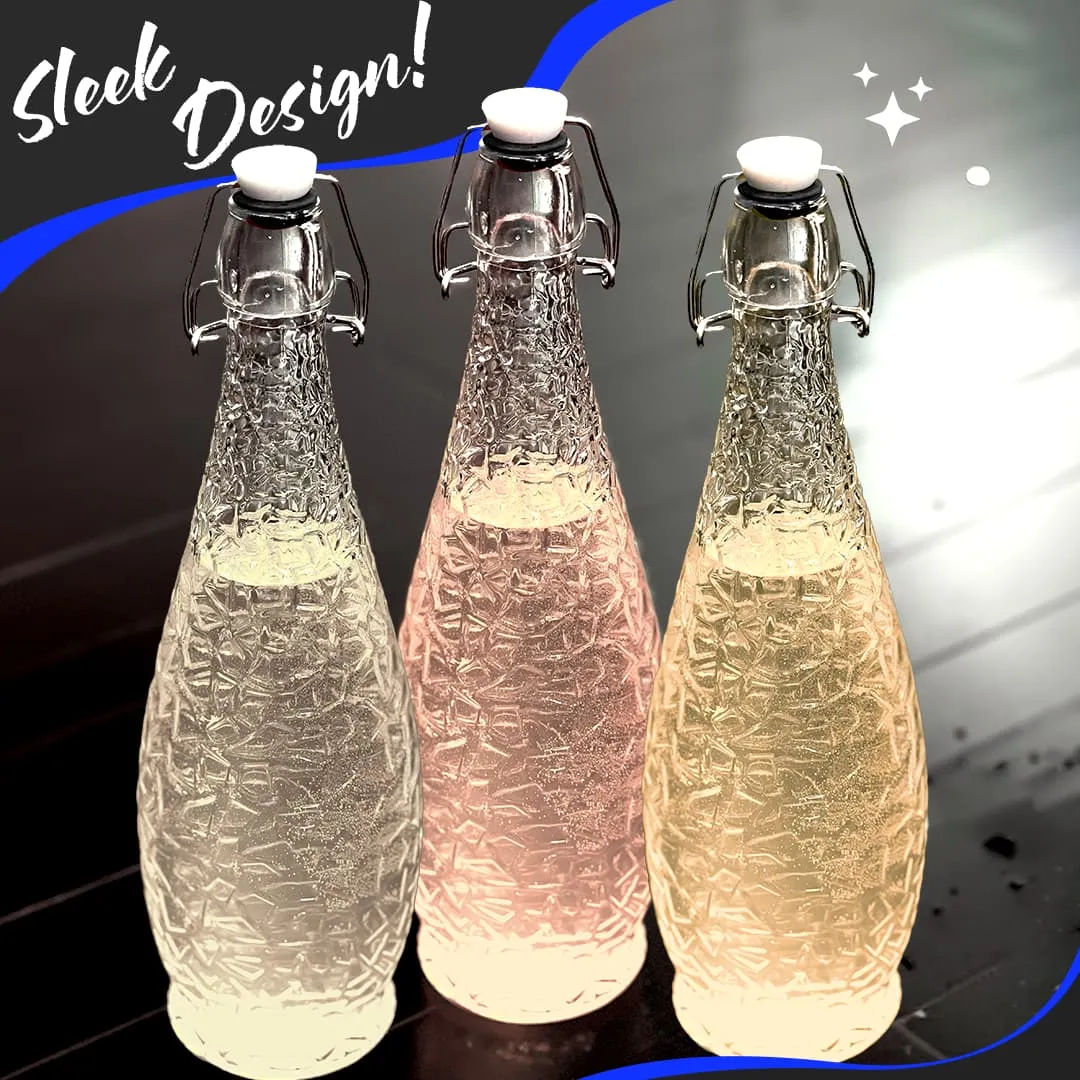 Set of 6, 33 Oz. Swing Top Glass Bottles | Textured Design