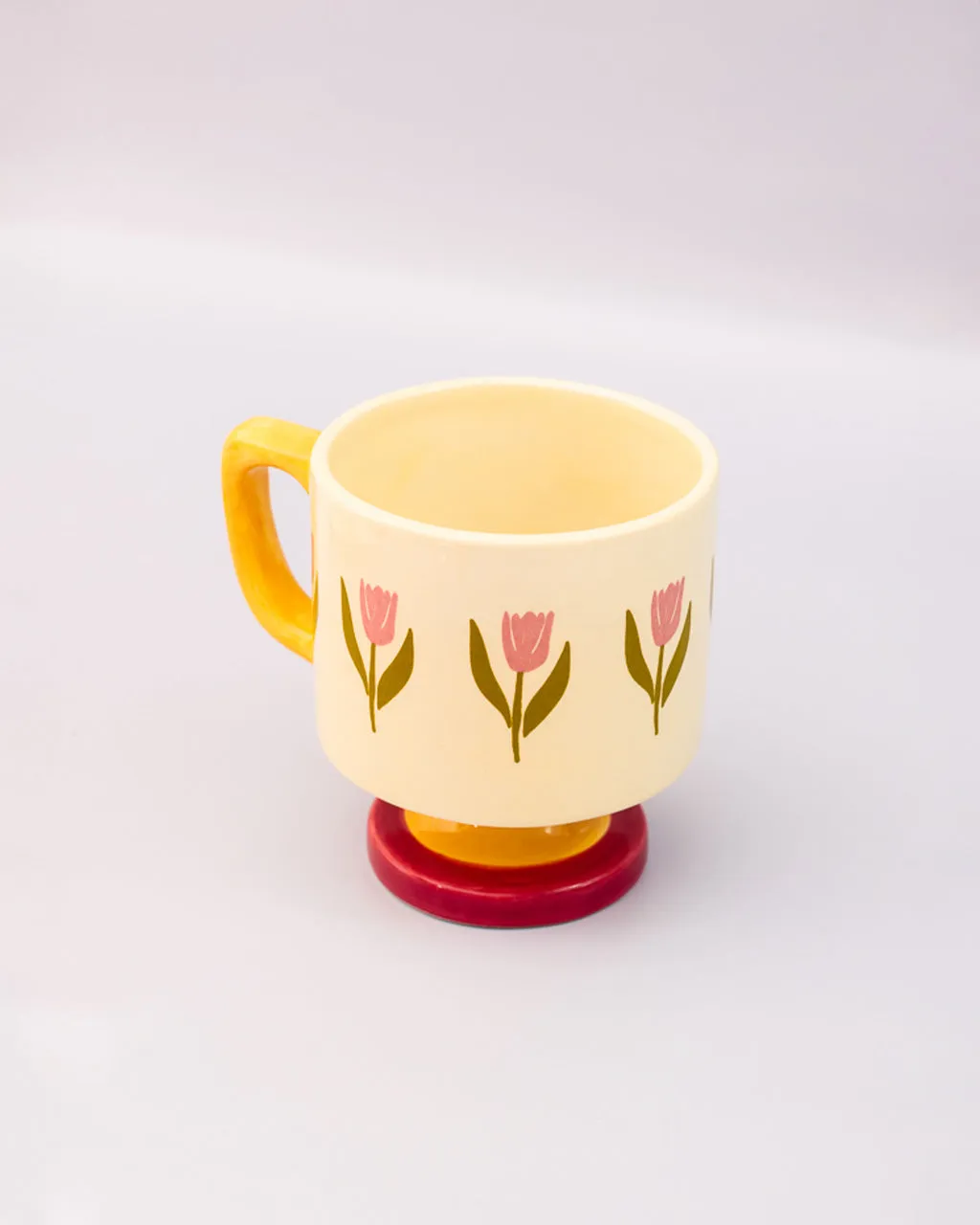 Short Ceramic Mug - Tulips