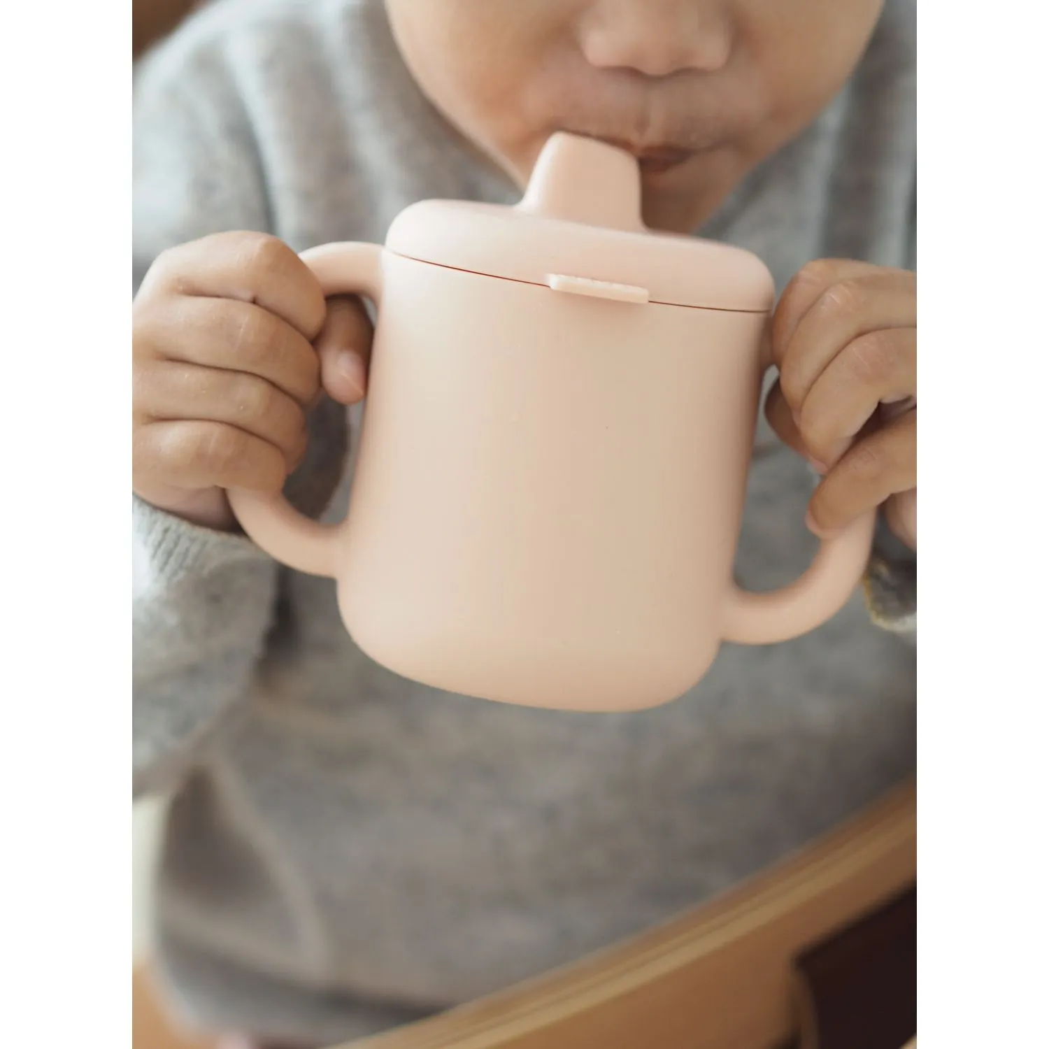 Silicone Learning Cup with Spout Lid - Pink