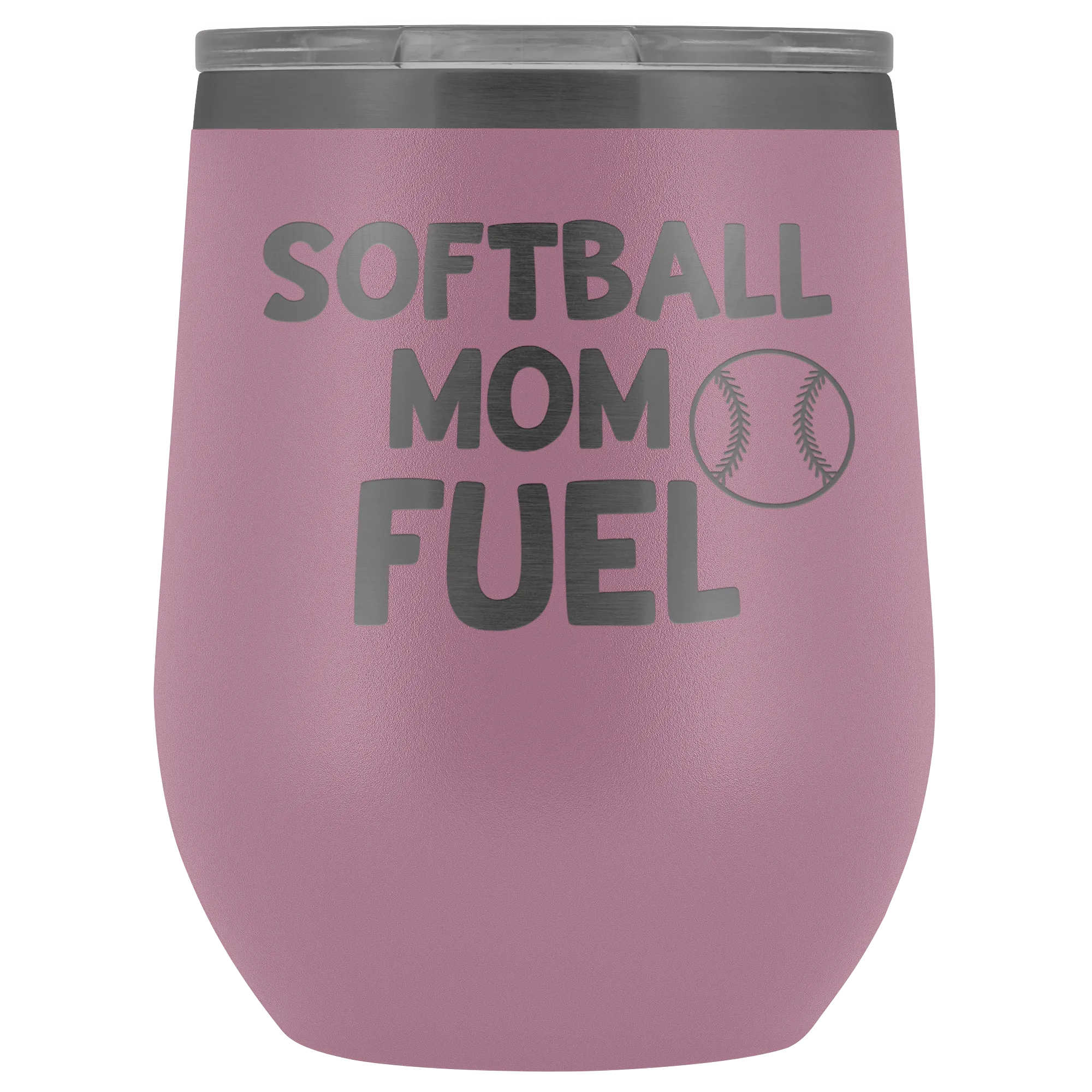 Softball Mom Fuel Laser Engraved Etched Wine Tumbler