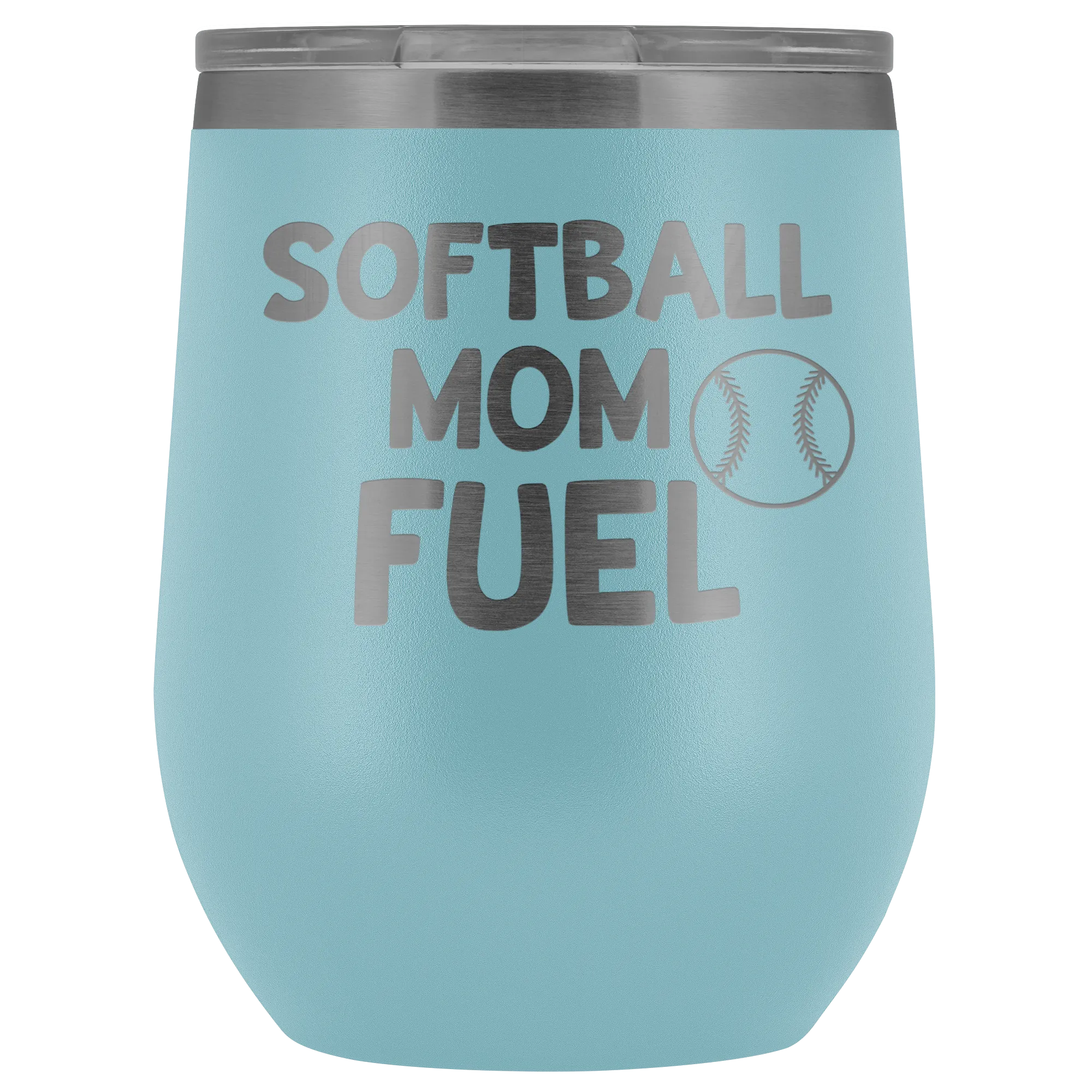 Softball Mom Fuel Laser Engraved Etched Wine Tumbler